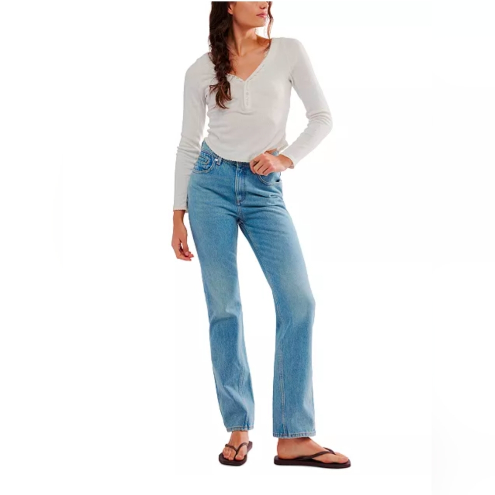Free People Women's Xena Slim Straight Jeans